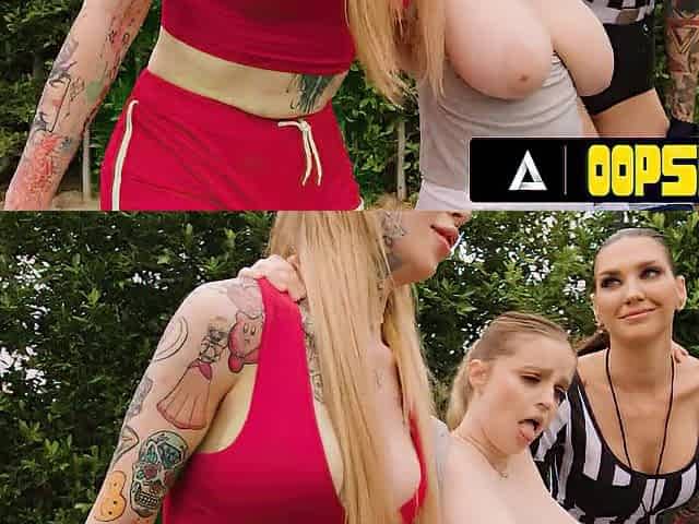 OOPSIE - Basketball Referee Rocky Emerson Caught Competitive Players Gracie Jane & Codi Vore Screwing