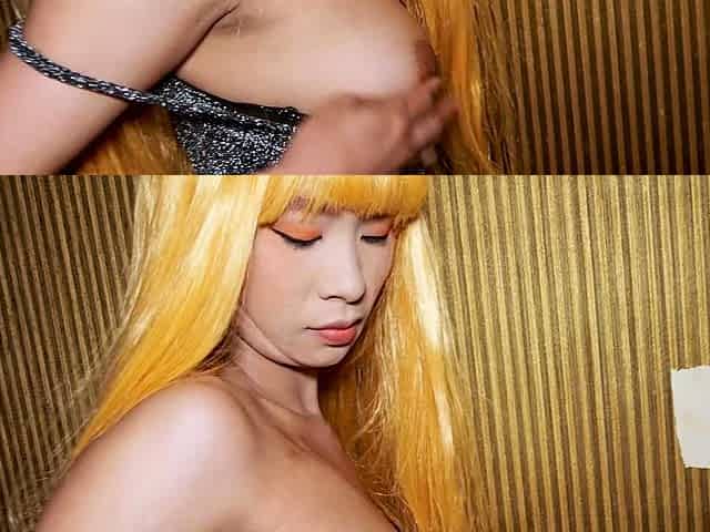 Blonde Asian amateur bargirl fucked hard