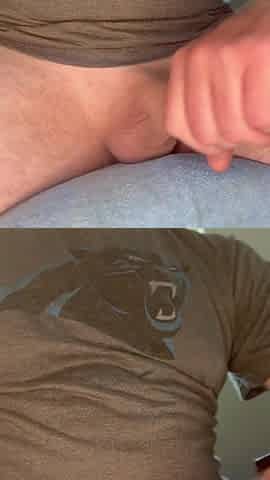 Sexy solo sexually excited stud masturbates schlong loudly