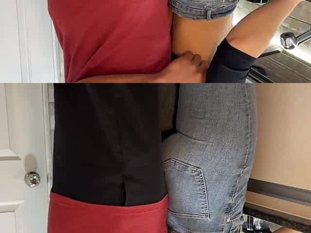 My Maid lets me Cum on her Butt during the time that this babe Cleans the Kitchen (FREE USE)