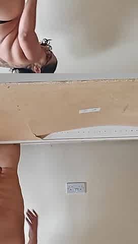 BBW Destroys Bookcase with Her Huge Ass
