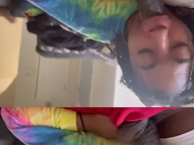 Curvy Asian Black Mix Pornstar Fucked Hard BBC Right in the Throat Cum Bucket