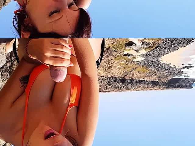 Teen with big natural tits gets a cumshot - MadeInCanarias