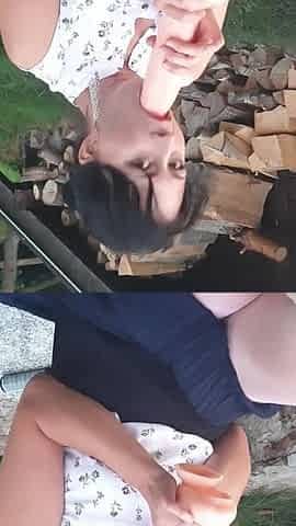 Giant dildo outdoor experience