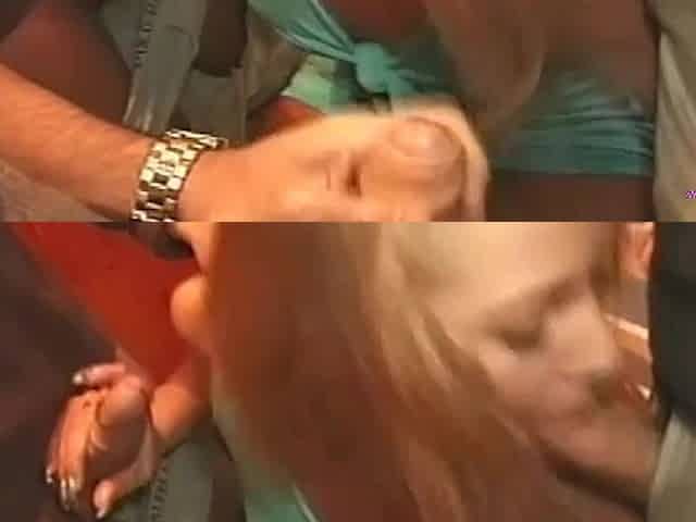 Emerging From Cave Big Natural Tits Dame Arrives with Her High Heels Into Threesome Heaven