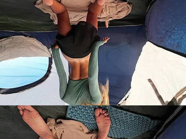 Sexy College Beauty Cums in a Public Campground