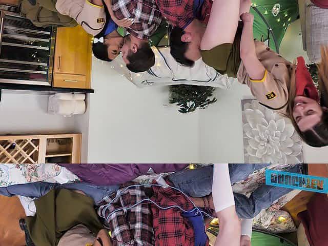 Two dads fuck naughty stepdaughters eating each others pussies