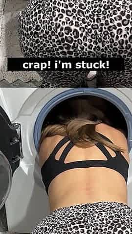 Cute Stepsister Stuck with Big Ass Without Panties