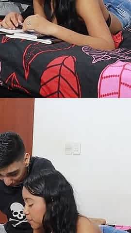 My Latina Stepsister Put a Camera in Her Room and Asked Me to Help Her with Some Work Assignments - Porn in Spanish