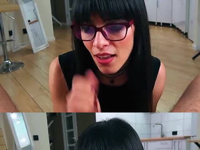 Kinky Natalie, Natalie Kinky And Natalie Flowers - Kinky Girl With Glasses Sucks Cock Then Takes Anal Creampie