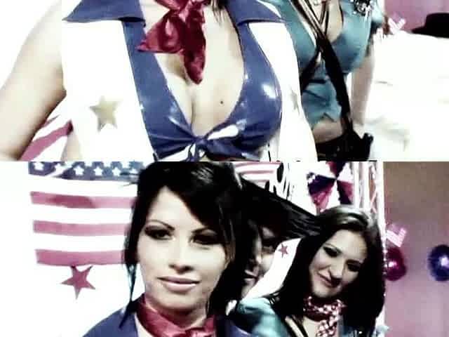 Two horny cowgirls get pummeled by two-dicked cowboys in
