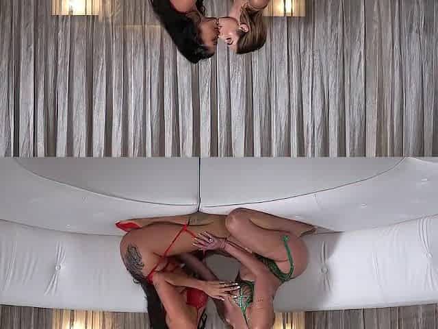 Flawless Body Harlots Christiana Cinn and Coco Bae Drains BBC and Swaps Cum In Kinky Three-some