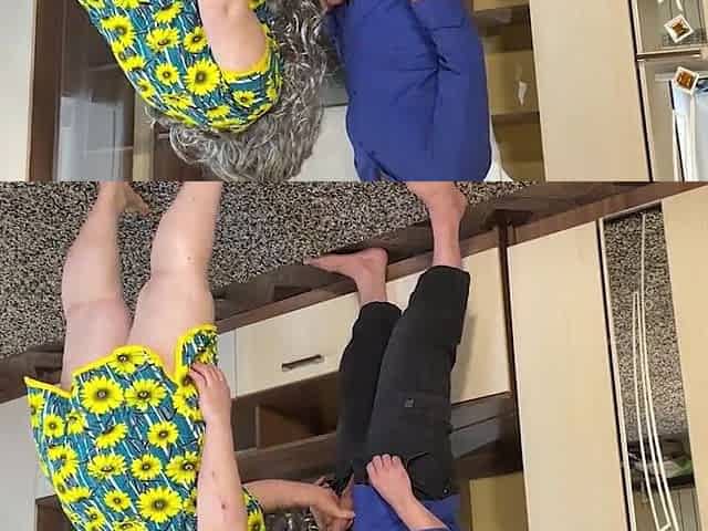 The old stepmom bent over for a bit of booty and the schlong went unfathomable into the butt