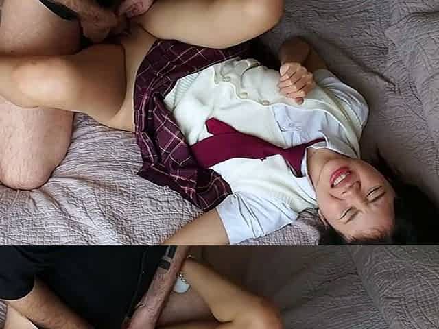 Teacher fucks Japanese student in her school uniform - I