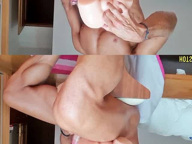Cum inside my recent toy - Screwing a constricted butt toy groaning and showing my arsehole