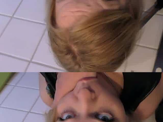 Blonde amateur blowjob POV in public