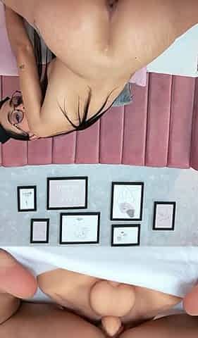 A Little Try of Natalia's Riding Skills... My Tight Pussy Taking Big Toy Reverse Cowgirl