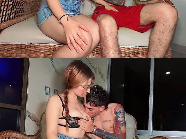 HARDCORE BANG- Pretty LATIN BABE blond beauty is screwed in the living room after a lengthy journey