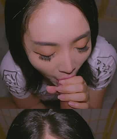 Big Cum on Her Face as a Reward for Her Professional Cock Sucking