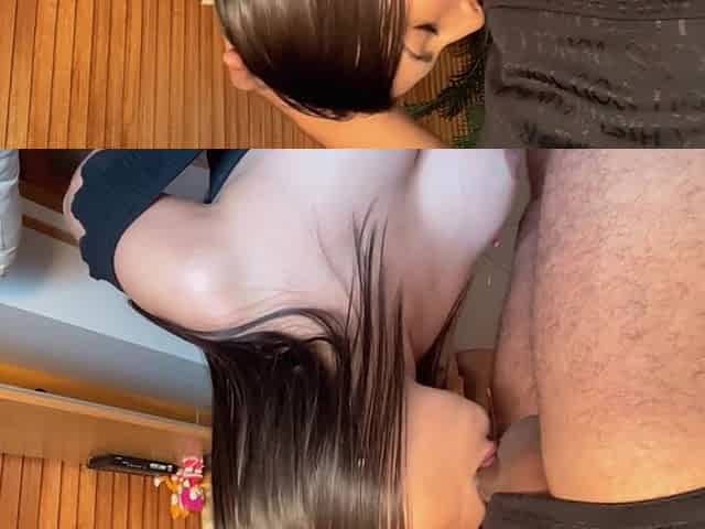Hot Busty Teen Giving The Best Blowjob And Taking A Nice Cumshot In Her Mouth