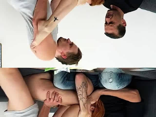 Amateur redhead masturbates then gives a blowjob