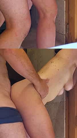 femme un peu salope baisee a l entree du sauna