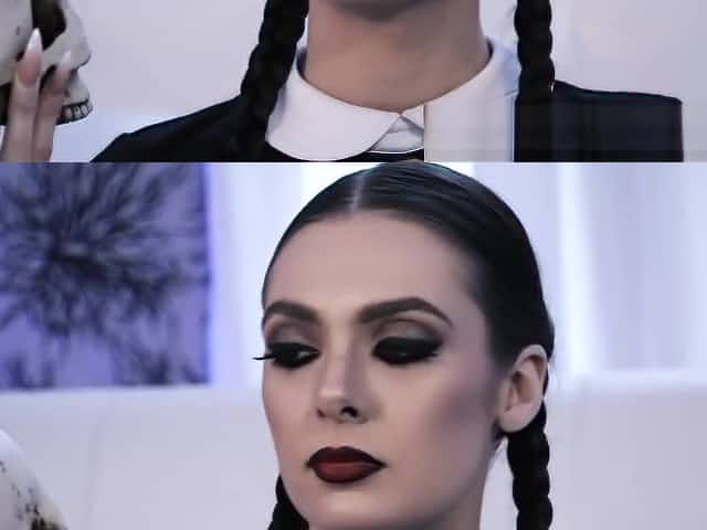 Flat chested emo whore takes cum facial
