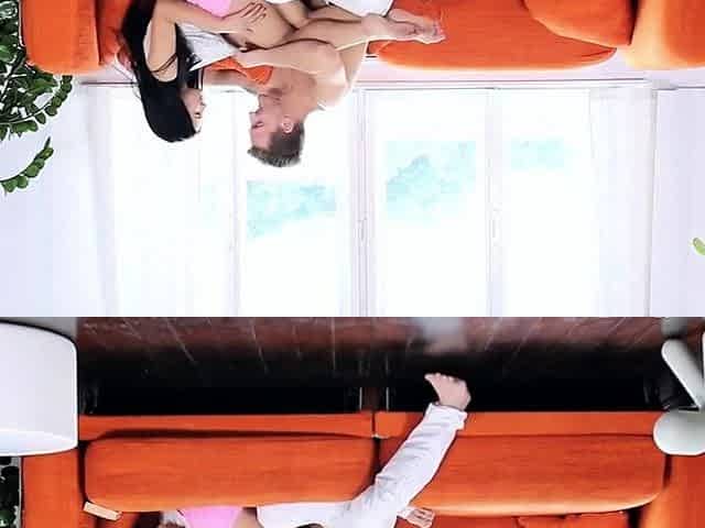 Czech Teen Rosaline Rosa Gets Ravished on Orange Couch in