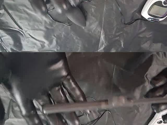 Testing my fresh E-stim booty-plug and cumming hard using the urethral electrode