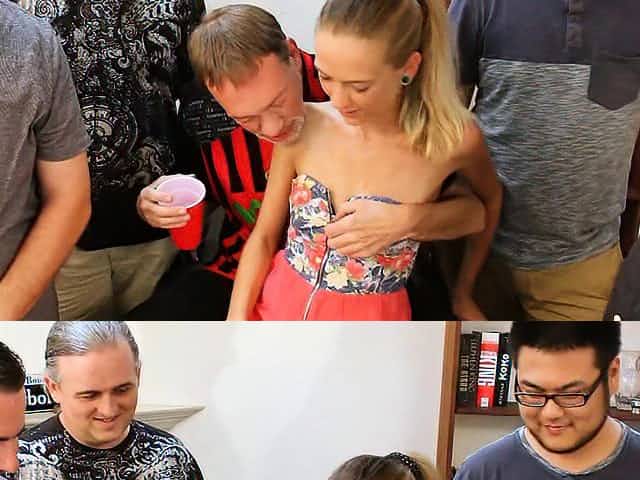 Thin Blonde Tiny Tits Slut Bukkake Sperm Gang Bang