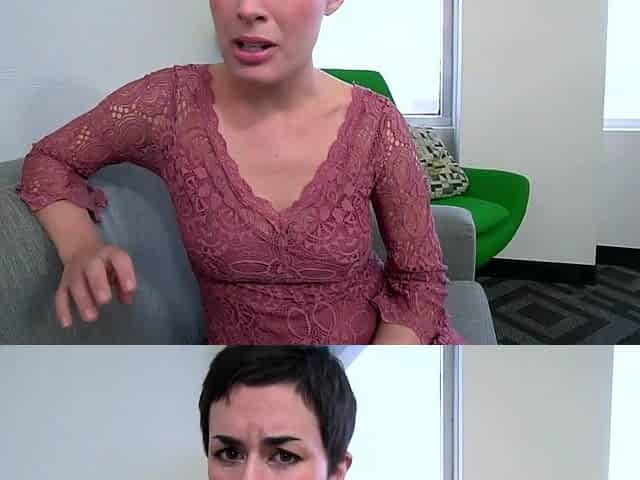 Short haired brunette stepmom sex lesson