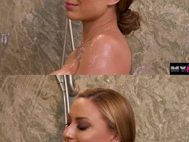 My horny stepmom joins me in shower room and do anal