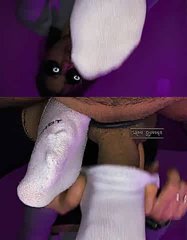 White Socks Footjob / Sockjob Cum on Toes - Ava Brooke