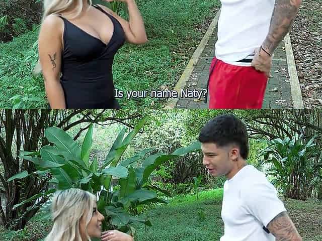 Outdoor sex with a large-titted stranger - Danner Mendez & Naty Delgado