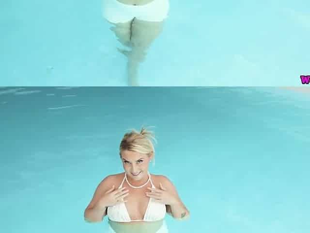 Voluptuous Irich Essie Flashed Her Large Breasts During the time that In The Pool
