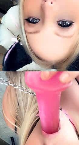Blonde With Natural Big Boobs Loves Putting A Toy In Her