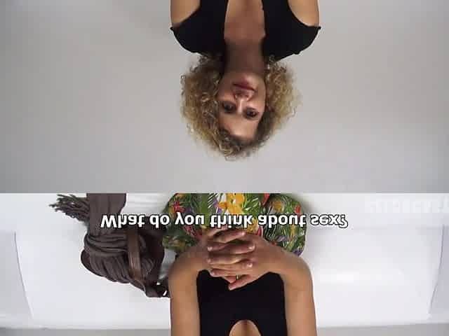 Blonde woman with curly hair is getting fucked during a job interview and moaning while cumming