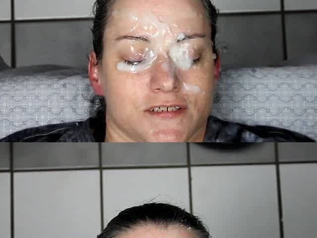 Dirty Dees Getting Her Face Unloaded on in a Fantastic Homemade Amateur Facial