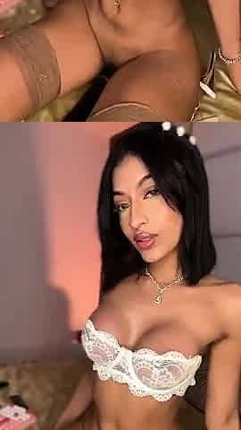Busty curly brunette with big boobs fucks on couch
