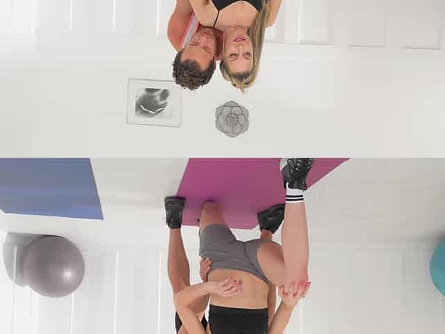 A girl with long hair makes a handjob for her boyfriend