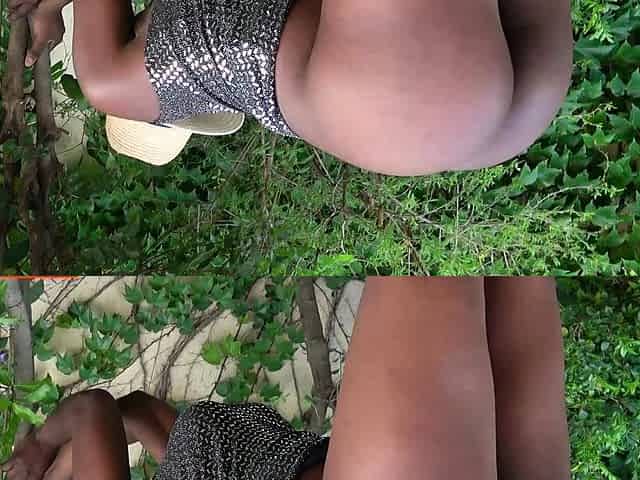 Twerking African Ebony MILF outdoor fuck