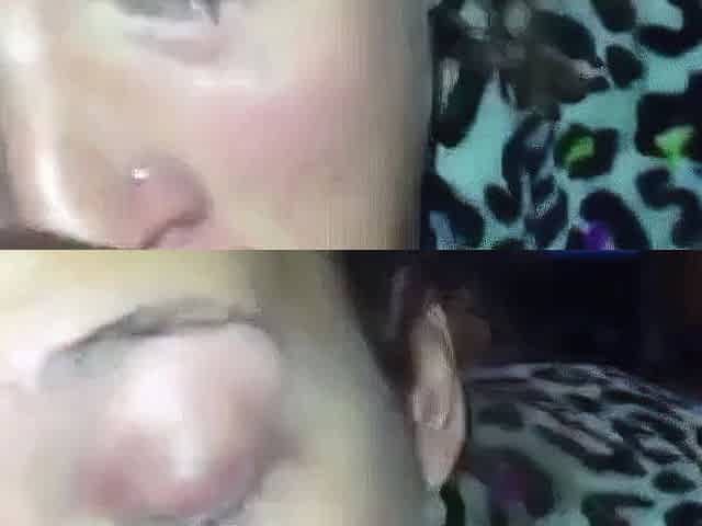 Girl's Interracial Deep Throat Blowjob for BBC