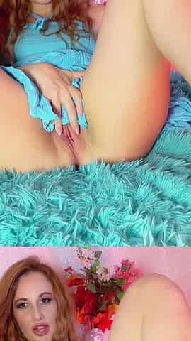 Squirting & Moaning in My Cute Blue Dress - No Panties Needed