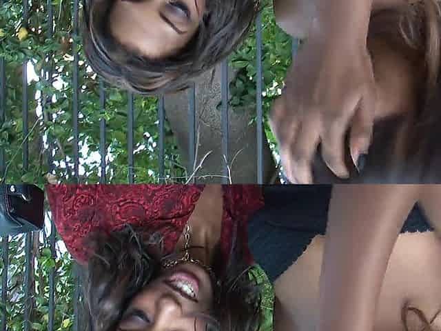 Lez pair begin outdoors, finishes in the bedroom
