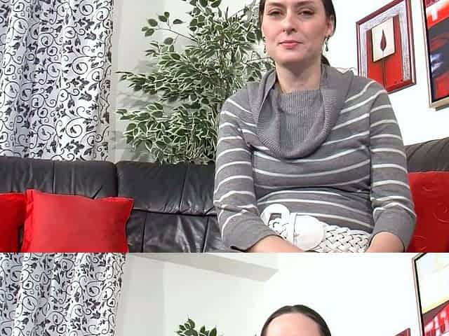 German girl next door doing job casting on the street