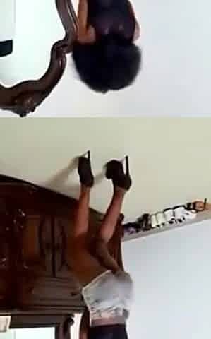An black is dancing very hawt moves