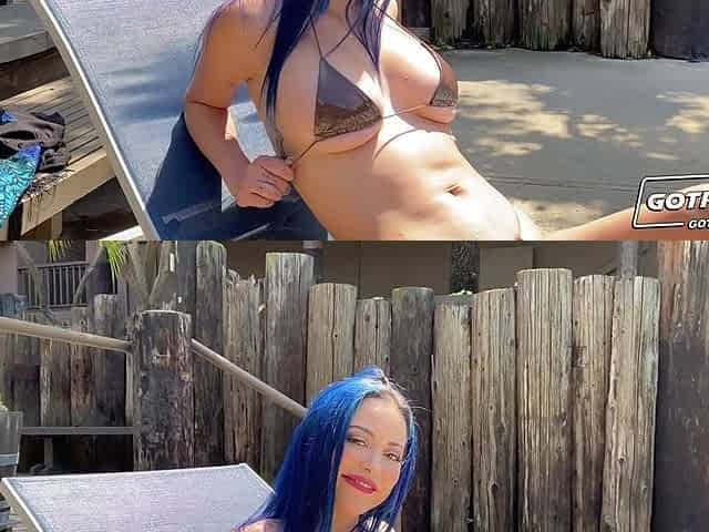 GOT FILLED - Large Titty Large Booty Blue Haired Eve Marlow is a Shlong Pleaser