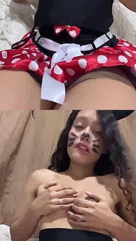 Young Woman in Costume Just Thought About a Big Cock in Her Tight Pussy
