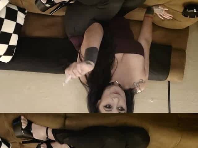 Tube top Leather Panties Smokin' mother I'd like to fuck