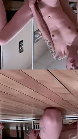 Mx Charlie Hanover - Riding dildo in front of mirror -id
